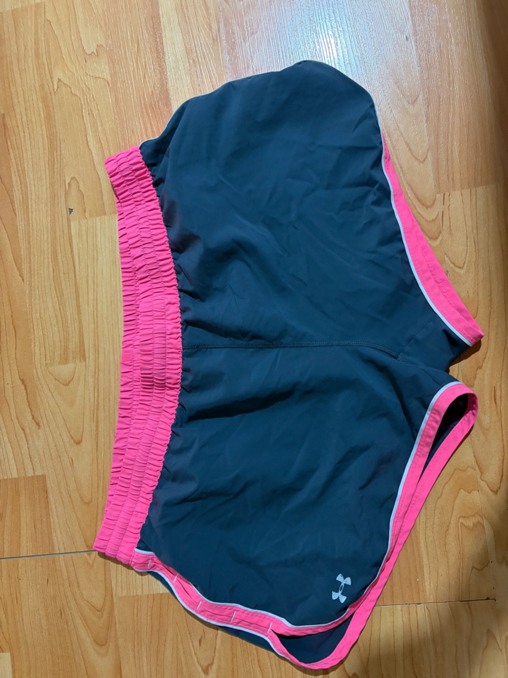 Under Armour Black Athletic Shorts with Pink Waistband